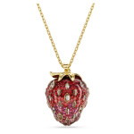 Idyllia pendant Mixed cuts, Strawberry, Red, Gold-tone plated